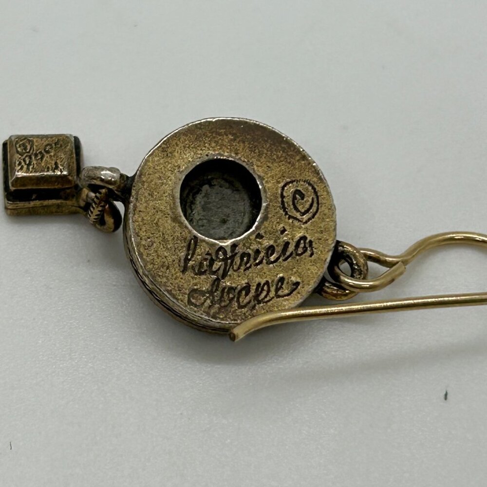 Patricia Locke Dangle Earrings With Antique Brass-Tone Finish Pierced - Picture 9 of 16